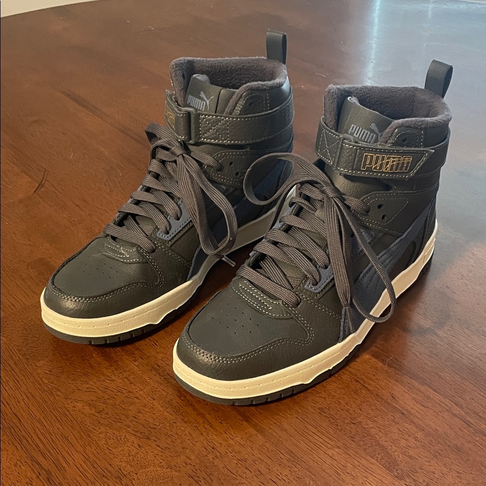 Puma Men's Dark Gray High-Top Sneakers